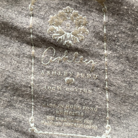 Ashley Judd blouse pullover long sleeve embroidered keyhole with tie size small - Picture 7 of 8